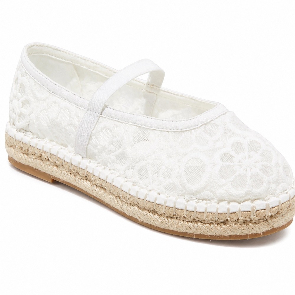Women's Celia Floral Lace Espadrille Flats White Size 8.5 New With Tags